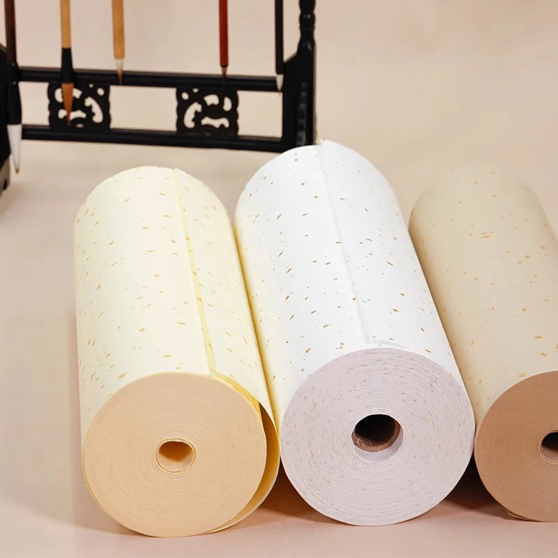 

Винтажная китайская рисовая бумага с золотой точкой, бумага Сюань, китайская живопись, каллиграфия, сырая бумага Сюань, катящаяся рисовая бумага