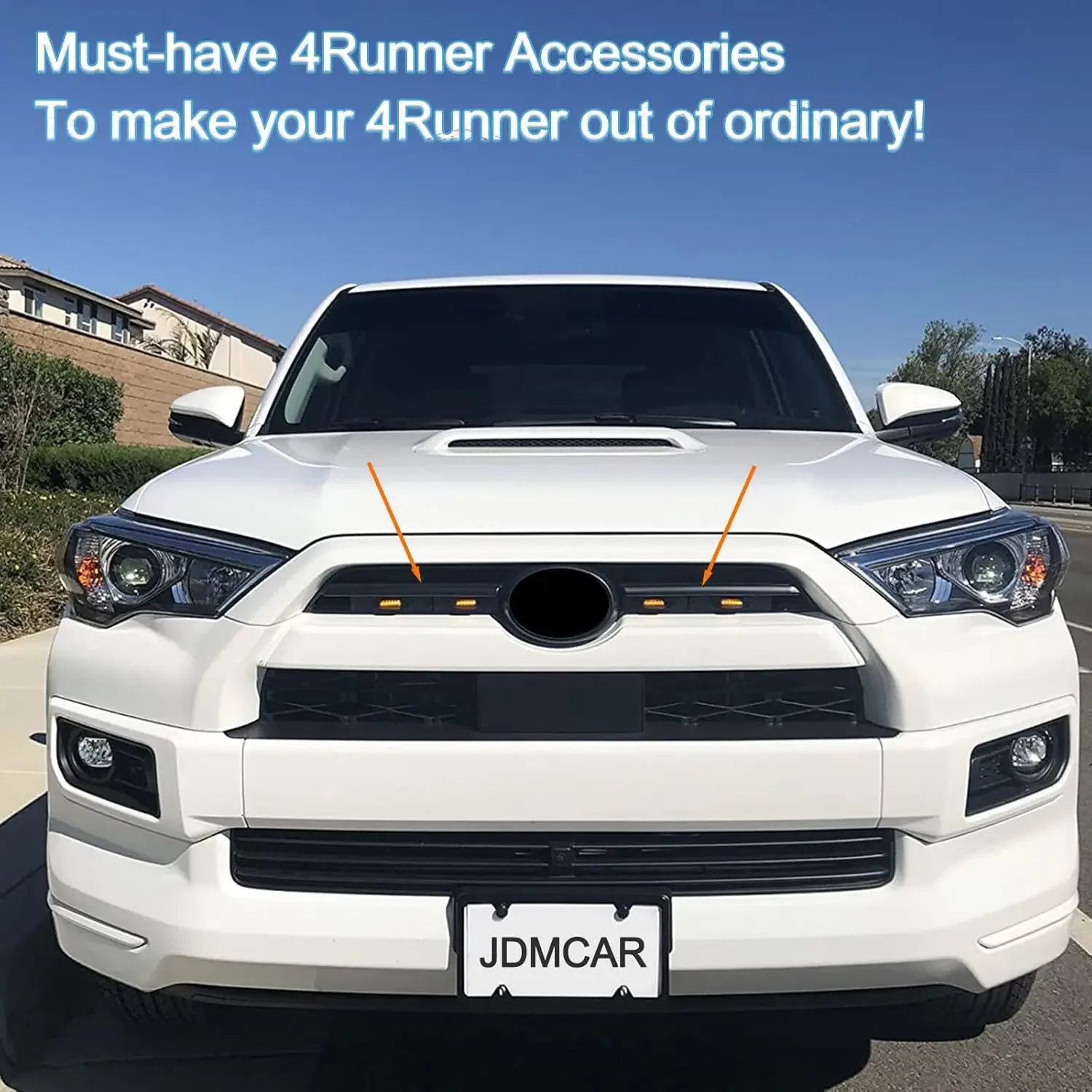 Car Front Center Grille Insert Cover Trim Compatible for Toyota 4Runner Interior Accessories 2020 2021 2022 2023 2024