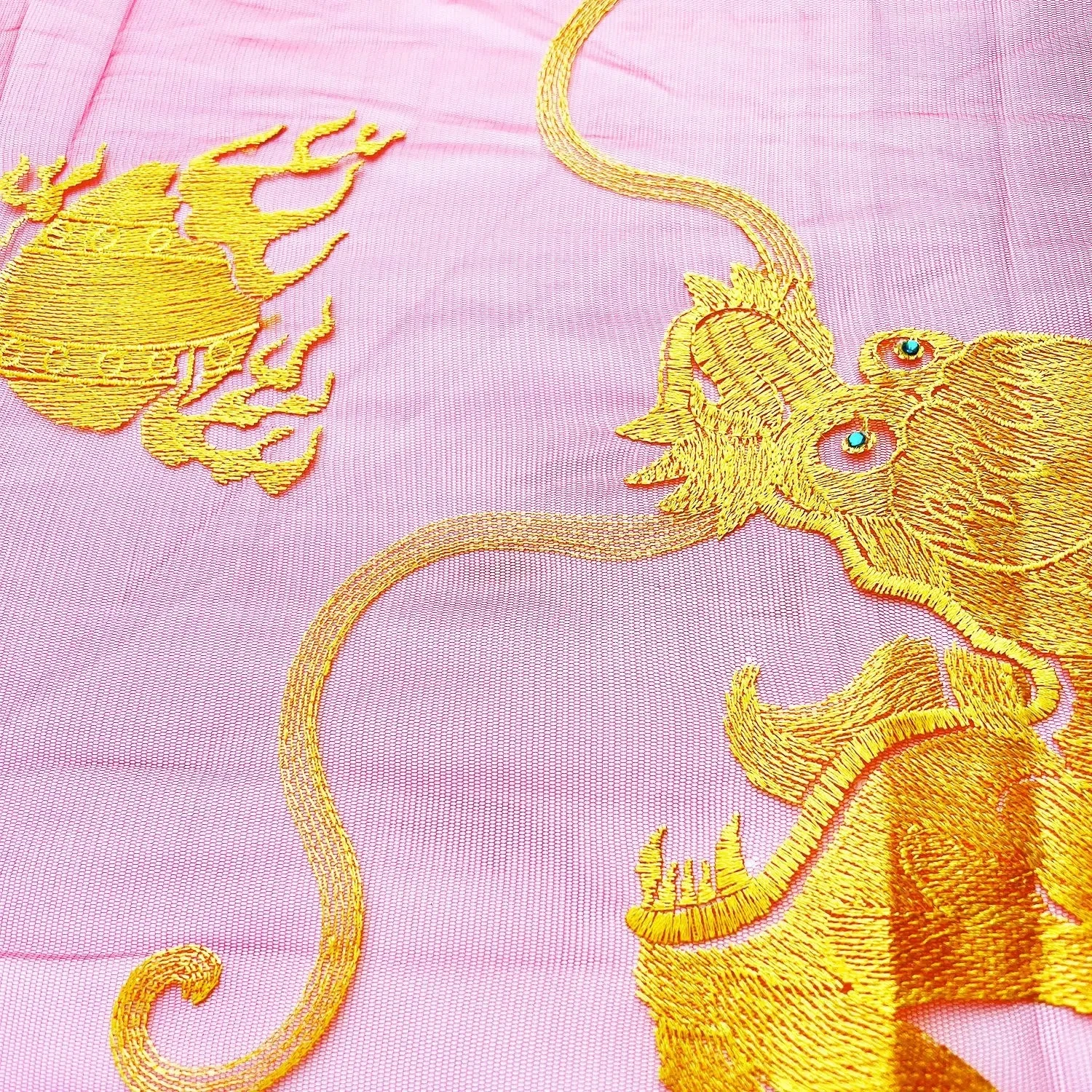 Big Dragon Gold Line Sequined Embroidery Patch 120x60cm Applique - Wedding Evening Dress Performing Clothes DIY Patches