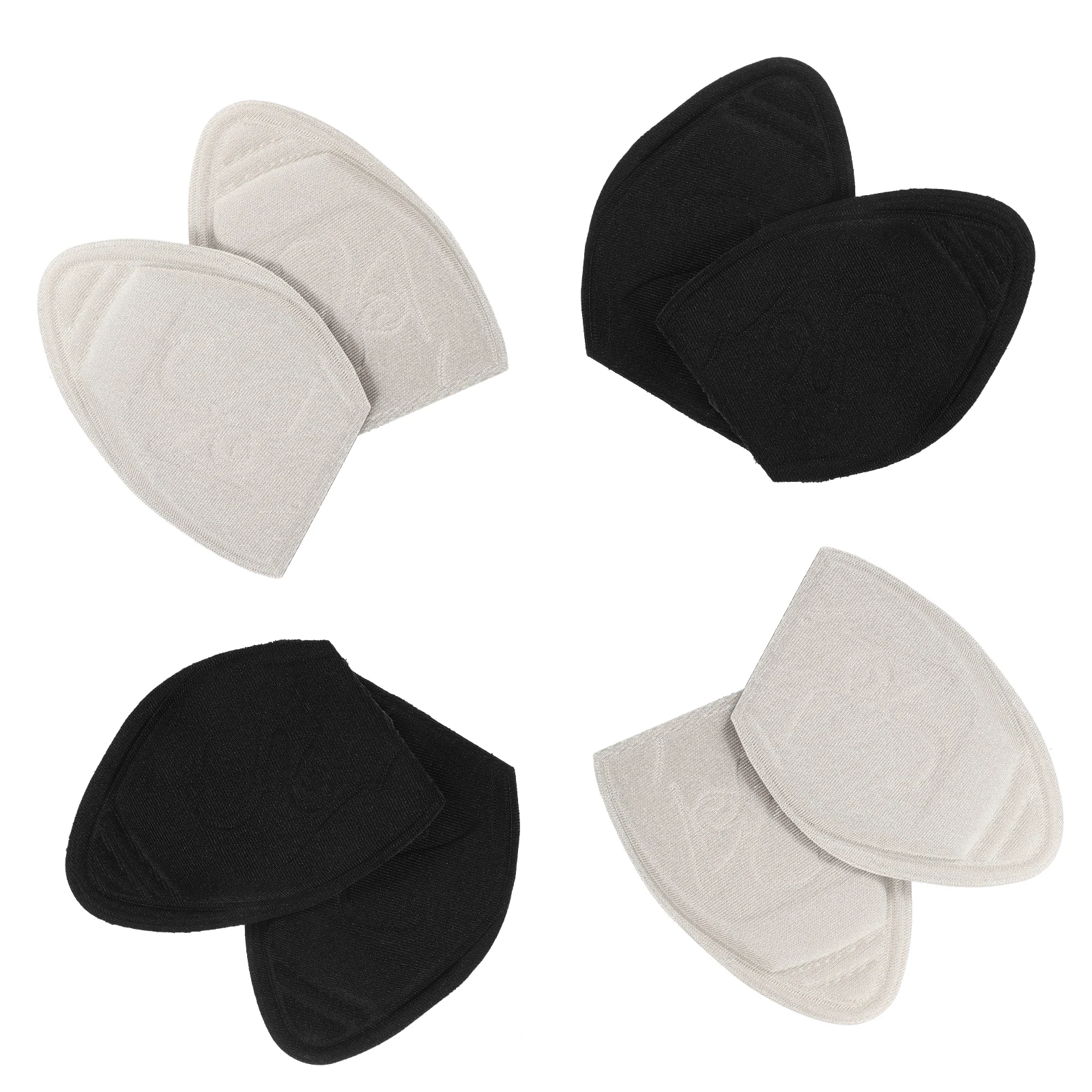 

4 Pairs Forefoot Pads Shoe Inserts Cloth Sponge Black Beige Women Men Adjustable Toe Cushions High Heels Running Shoes Ballet