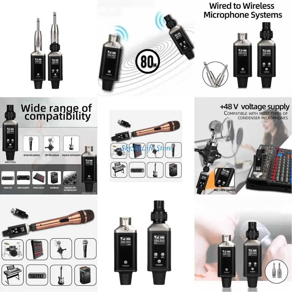 

E65E Professional Wireless Mic System Adapter Suitable for Live Performances and Presentations Speeches Musicians,Singers