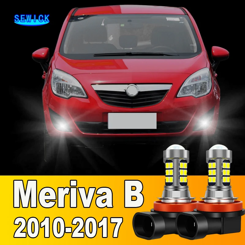 2pcs LED Front Fog Light Bulb Accessories For Opel Meriva B 2010-2017 2011 2012 2013 2014 2015 2016