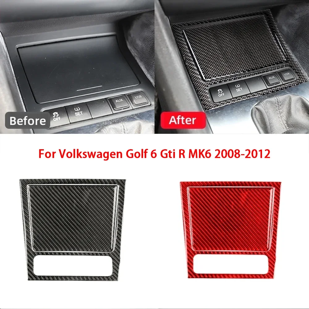 

Внутренняя пепельница из углеродного волокна, рамка, накладка, наклейка, декор для Volkswagen Golf 6 Gti R MK6 2008-2012, автомобильные аксессуары