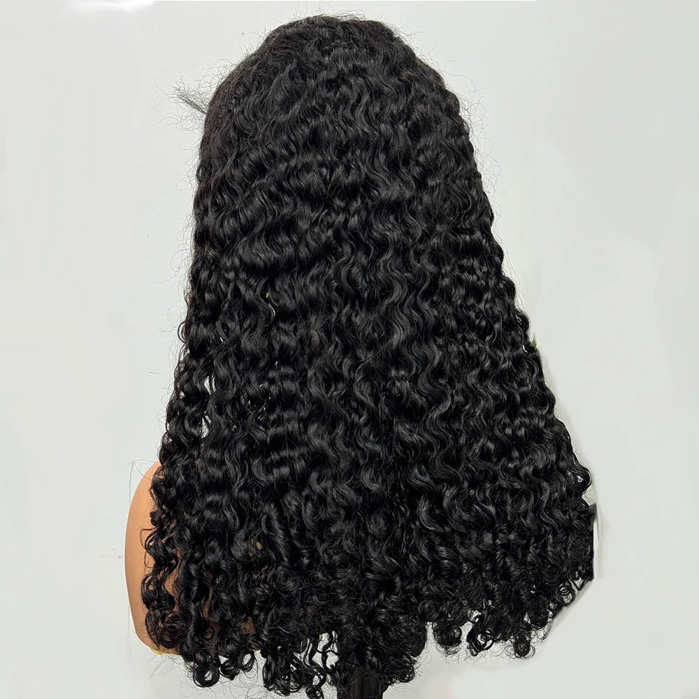 MissDona-Natural Cor Curly Remy Peruca de Cabelo, Burmese Curl Cabelo Humano, Lace Frontal Perucas, Duplo Desenhado, 12A, 250%, 13x4