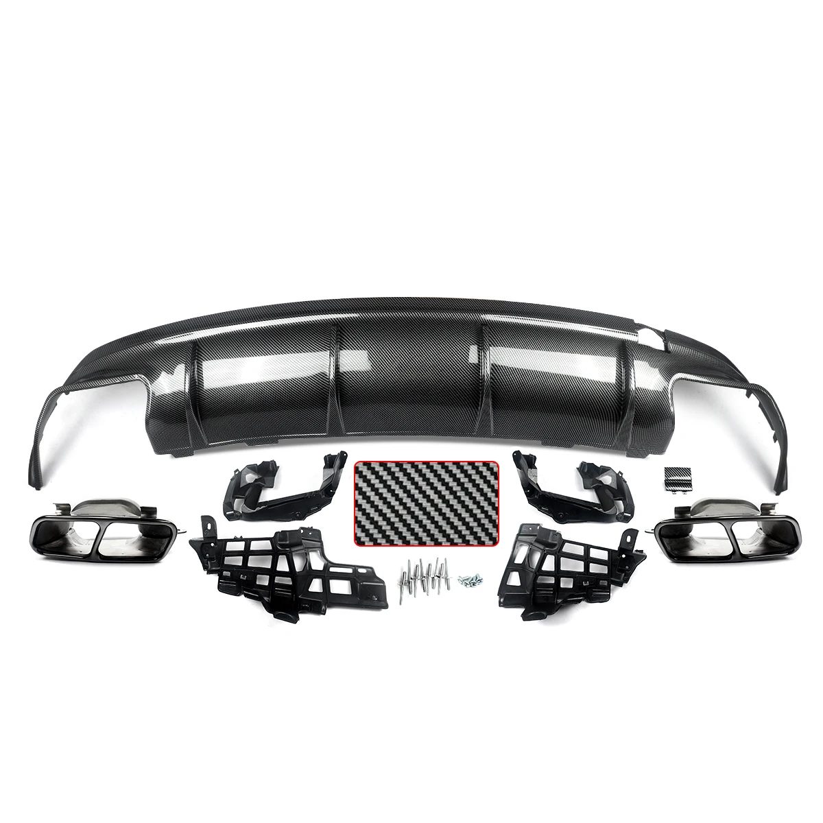 Carbon Look Rear Bumper Diffuser Lip Fits Benz W117 C117 CLA250 CLA45 AMG 13-19