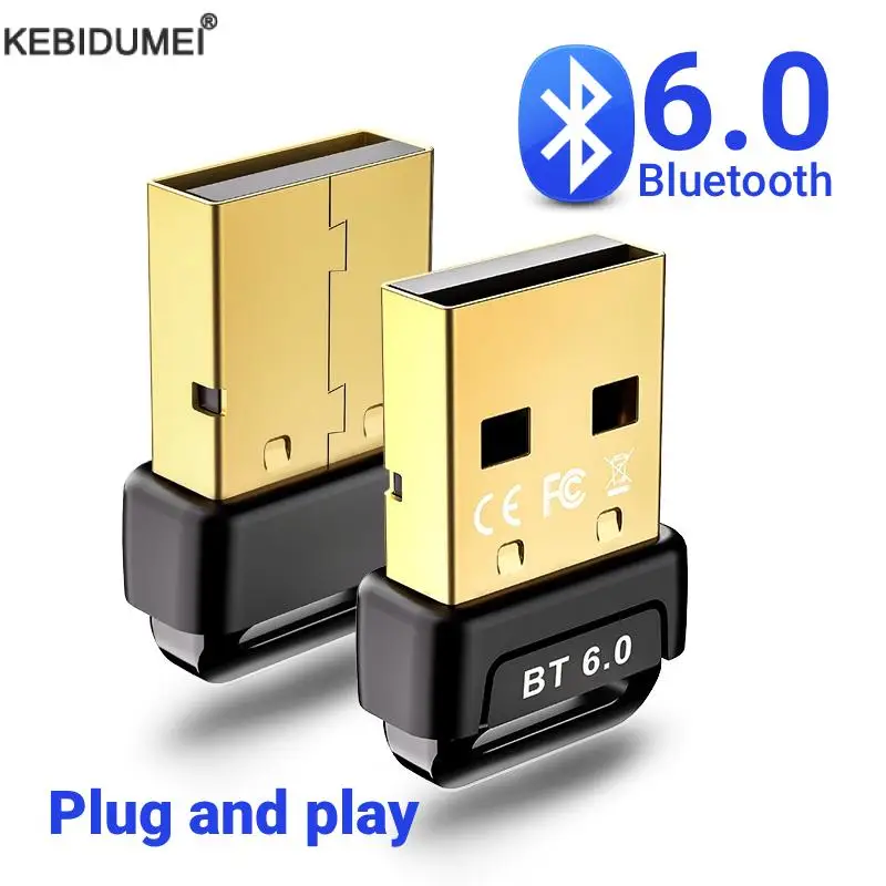 USB Bluetooth 6.0 Adapter Bluetooth 5.4 Dongle for PC Windows 11/10/8.1 Bluetooth Receiver & Transmitter for Keyboard/Mouse