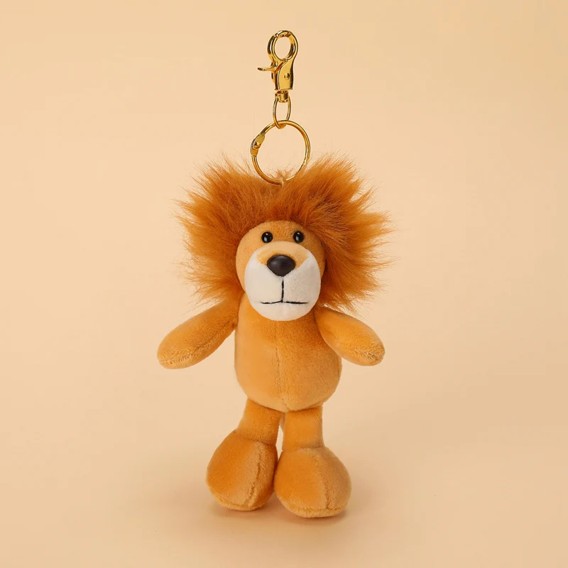 15 cm carino bambola di pezza giocattoli di peluche realistici leone procione animali della foresta peluche ciondolo portachiavi regali di compleanno per i bambini