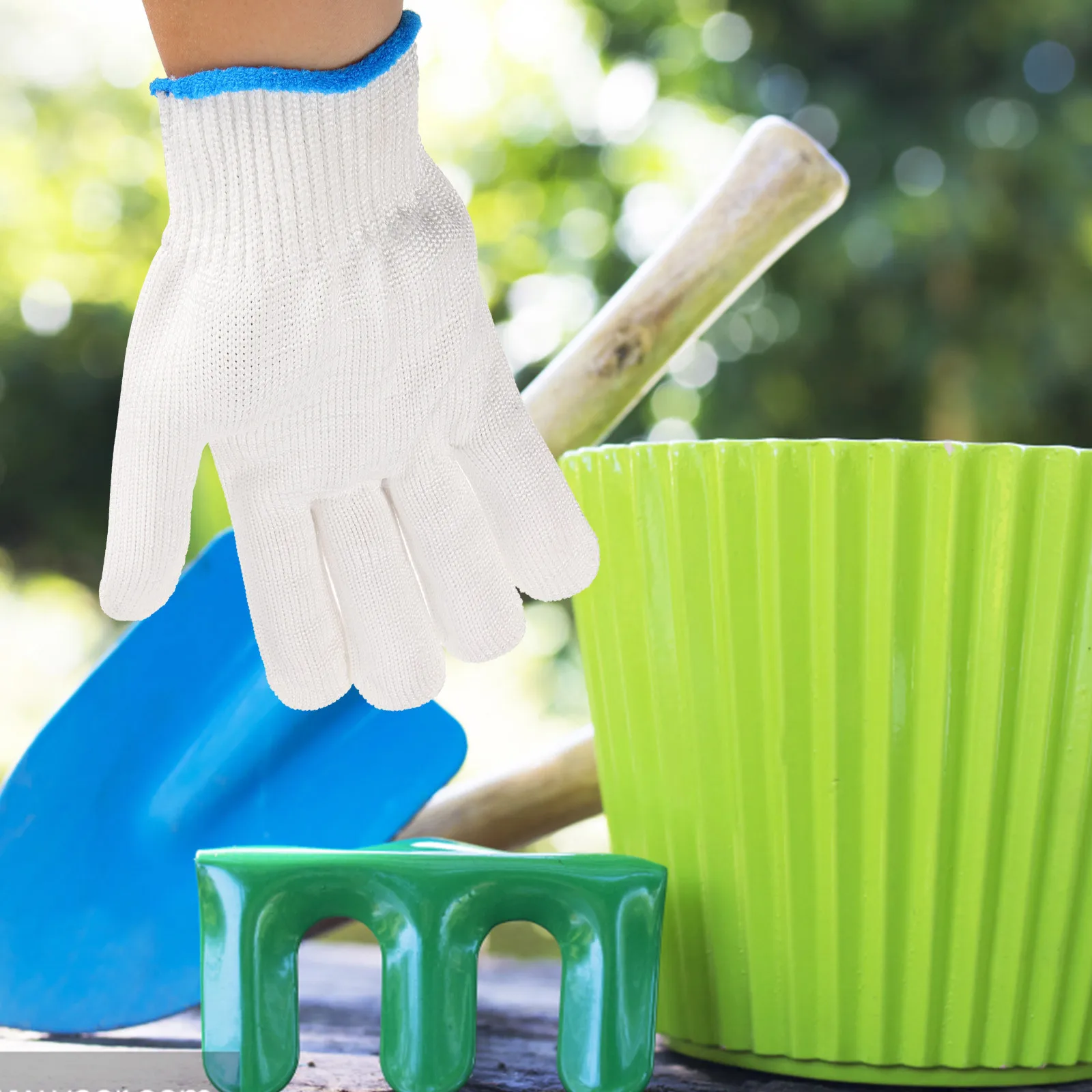 

12pcs Anti-Slip Cotton Gloves Garden Work Wear-Resistant Outdoor Gardening Gloves For Weeding Pruning Driving Cycling Household