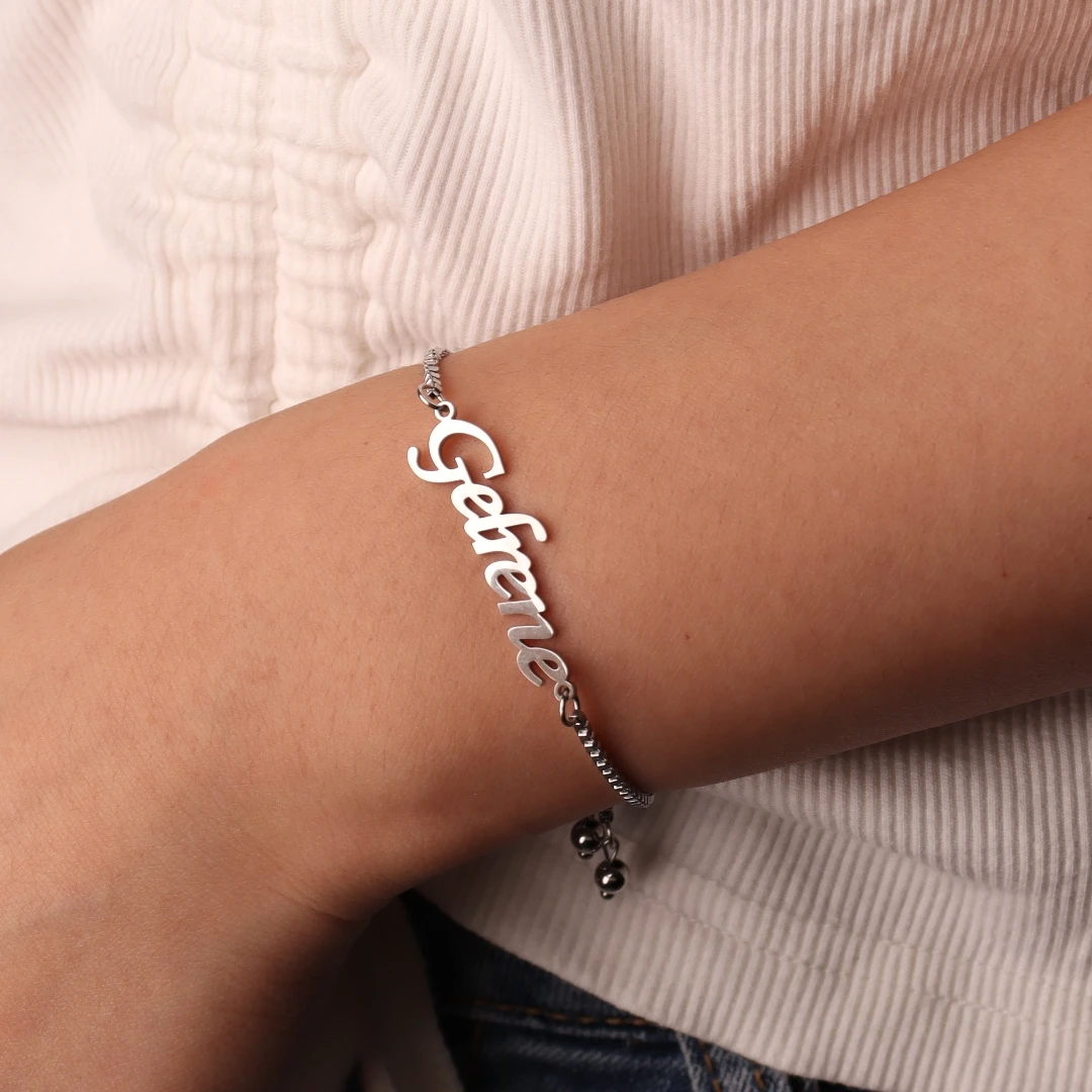 Custom Name Bracelet For Women Personalized Bracelet with Children's Baby Name Stainless Steel Customized Jewelry Gift