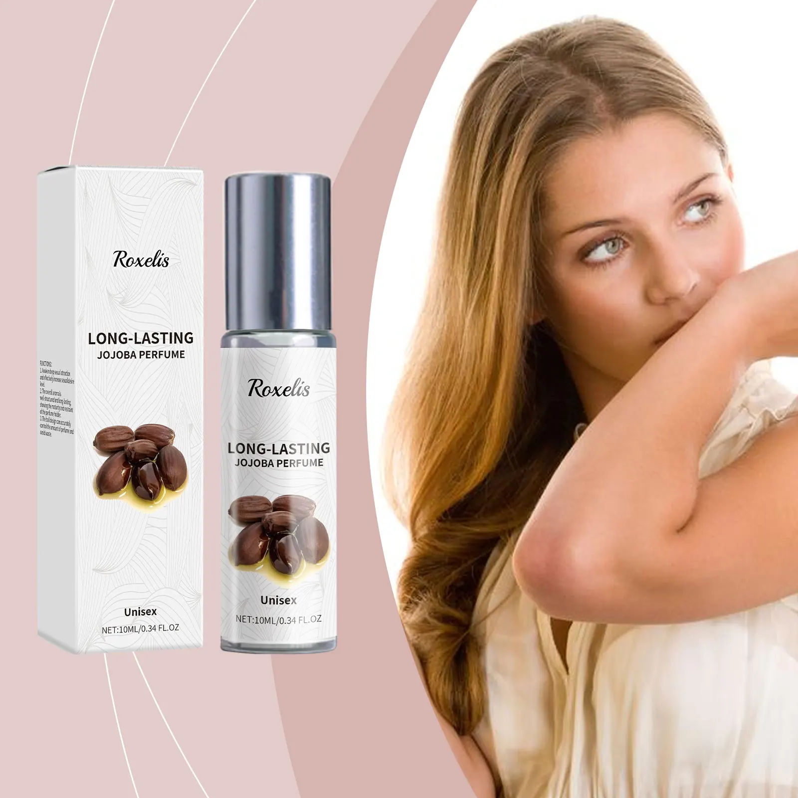 Roxelis jojoba perfume óleo jojoba perfume roll-on colônia fragrância de longa duração fragrância fresca eau de toilette