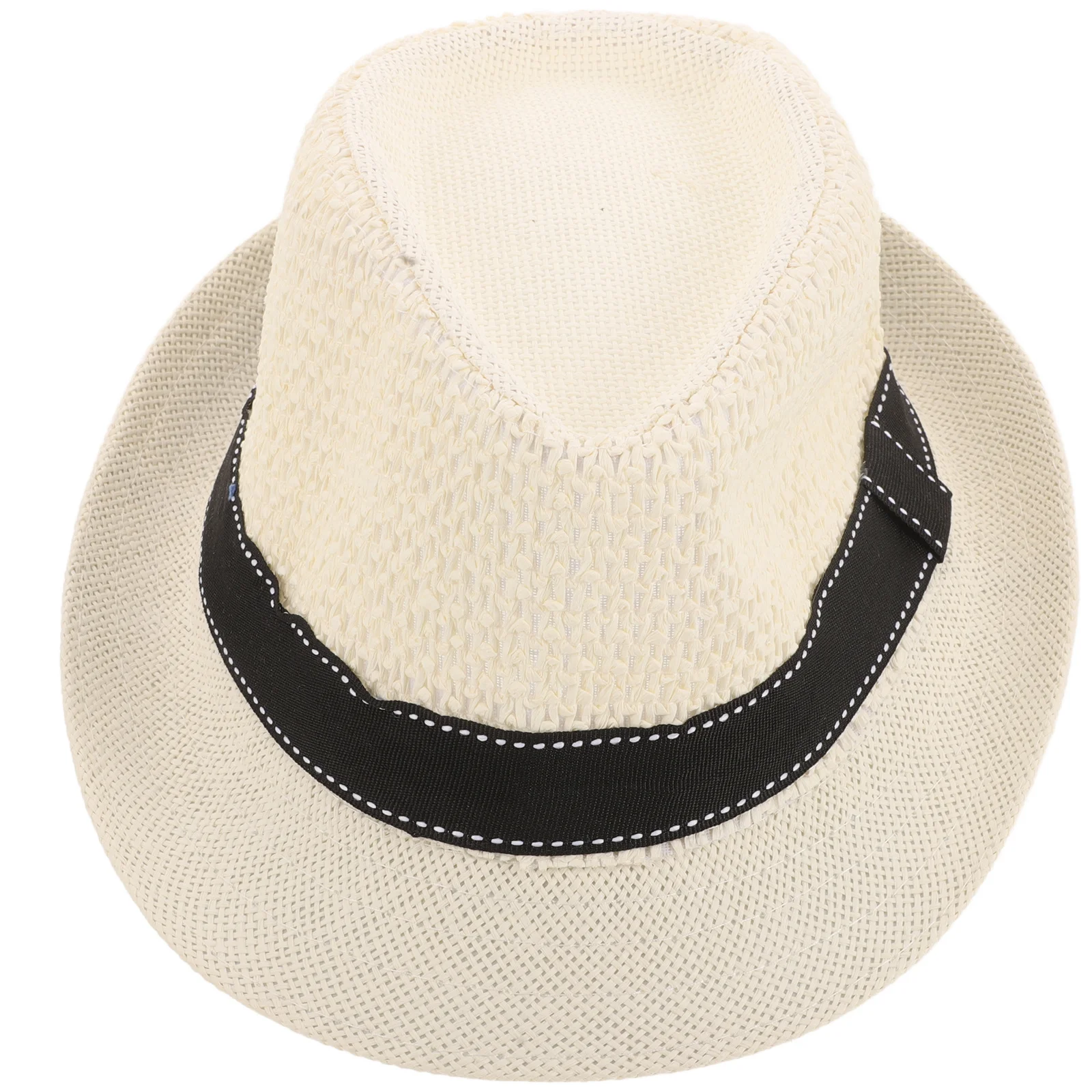 

Kids Straw Hat Plain Stylish Toddler Summer Flat Top Breathable Beach Cap Boys Girls Sun Protection Outdoor Wear