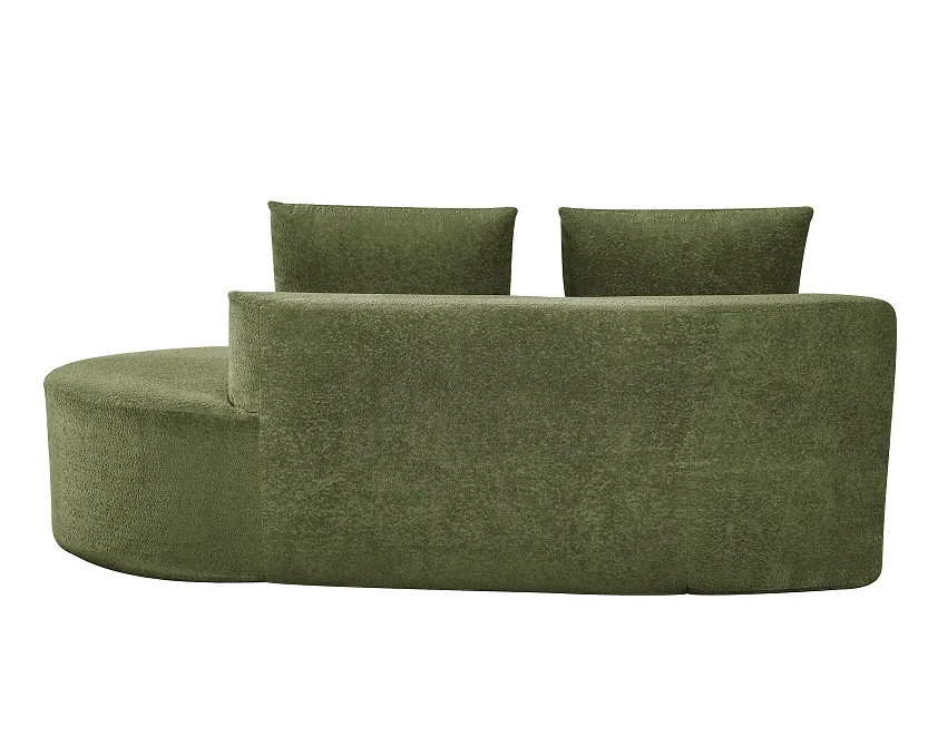 #Modern Curved Sectional Sofa With High-Density Fully Compressed Sponge And Chaise Lounge