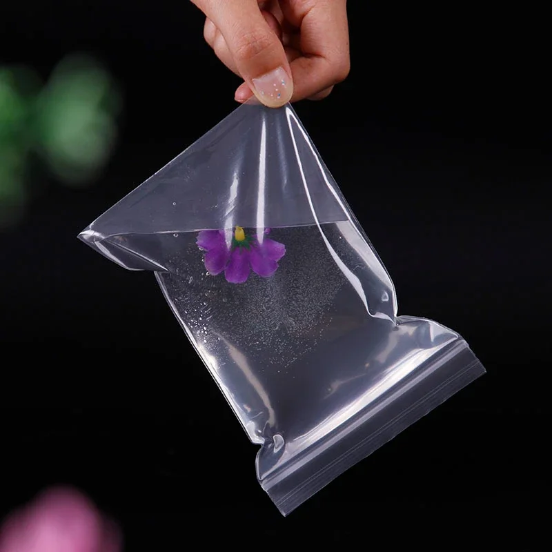 100pcs 0.12mm Transparent Long Strip Self Seal Bag Slender PE Zip Sealed Bag Plastic Slim Moisture-proof Storage Packing Bags