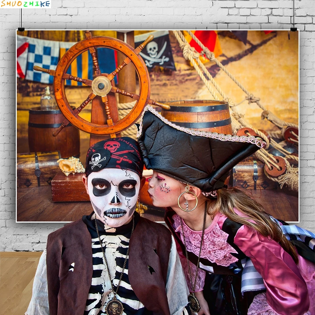 القراصنة خريطة الكنز خلفية طفل رضيع حفلة عيد ميلاد ديكور خمر الملاحة مغامرة السفينة الجمجمة التصوير خلفية الدعامة #3