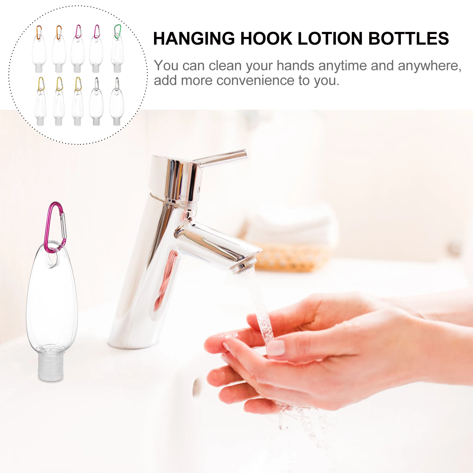 

10 Pcs Hook Bottle Lotion with Hooks Clear Travel Bottles Hand Container Bottled