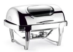 Luxury 9L Tiger Foot Stainless Steel Buffet Stove With Square Glass Lid Self-Service Fuel Heating Method Elegant Food Heater