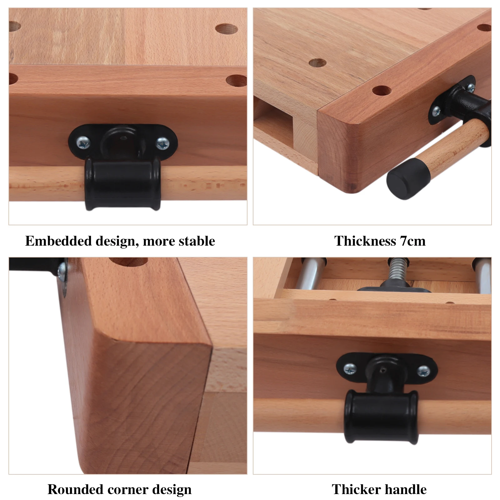 Portable Wood Workbench, Woodworking Desktop W/ G-Type Fixing Clips & 4 Limit Blocks, For Teaching, Mechanical Repair