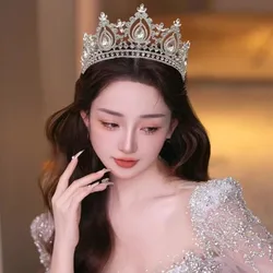 Luxury Baroque Crystal Royal Queen Wedding Crown Rhinestone Tiaras Bride Diadem Pageant Headdress Hair Jewelry Accessories