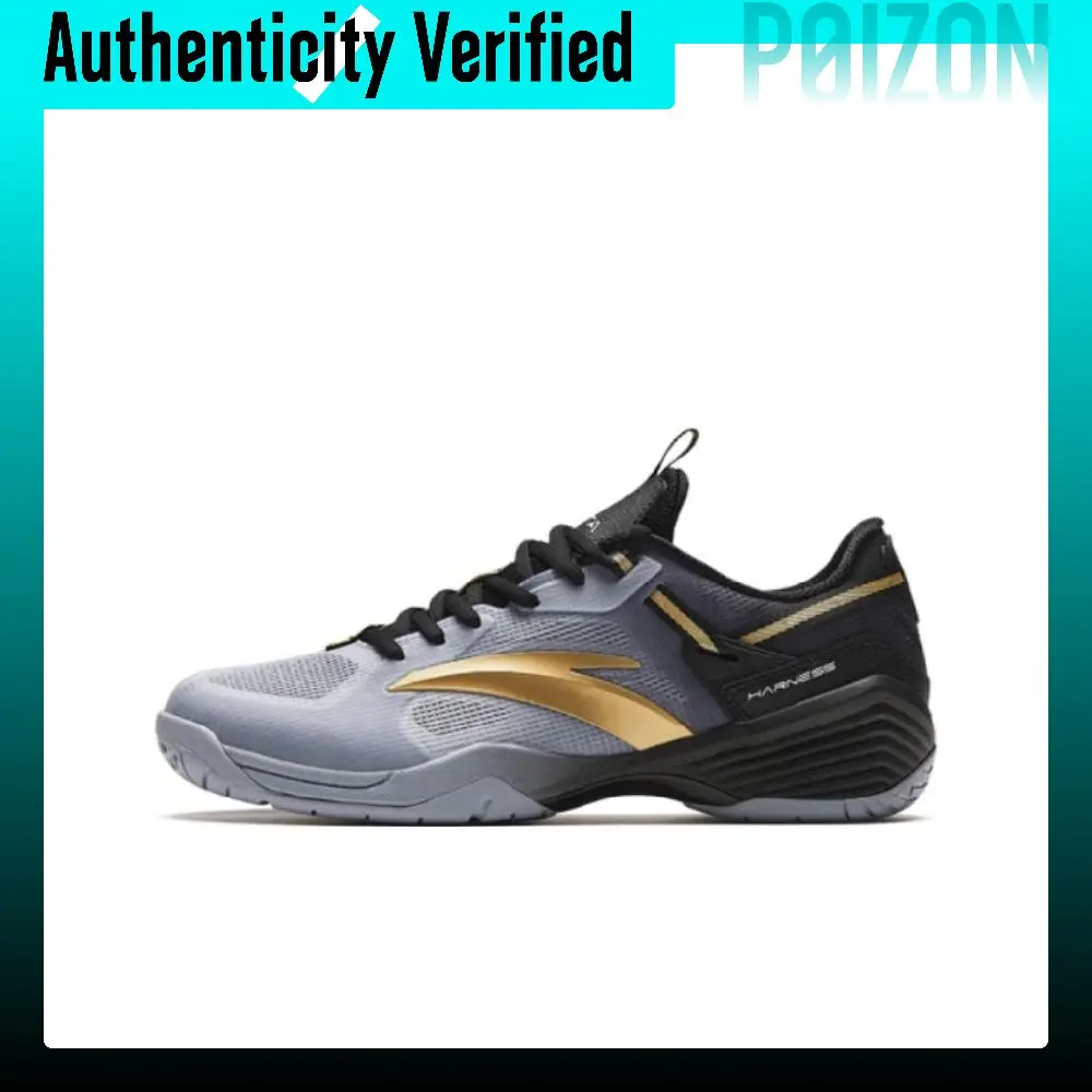 Anta Cushioning Low top Badminton Shoes Men's Gray Black 912624401F-5