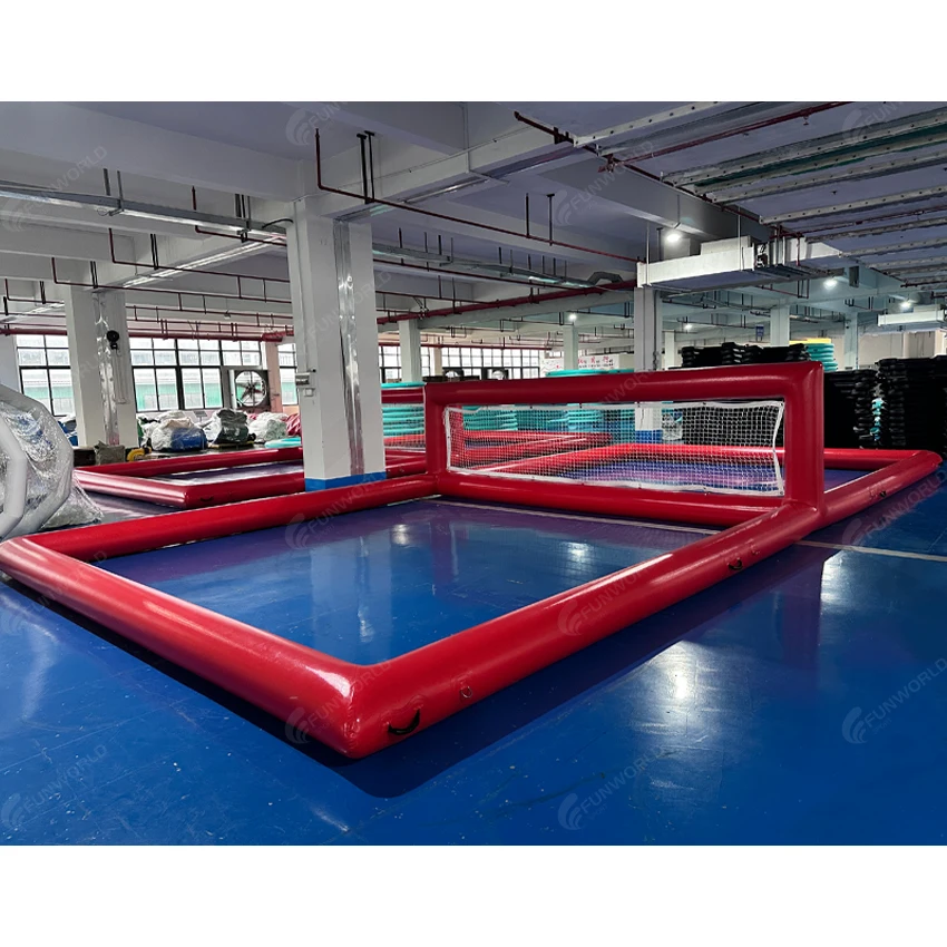 Durable 10x5m Inflatable Volleyball Field Floating Water Games Inflatable Racing Sport Game for Seapromote sales