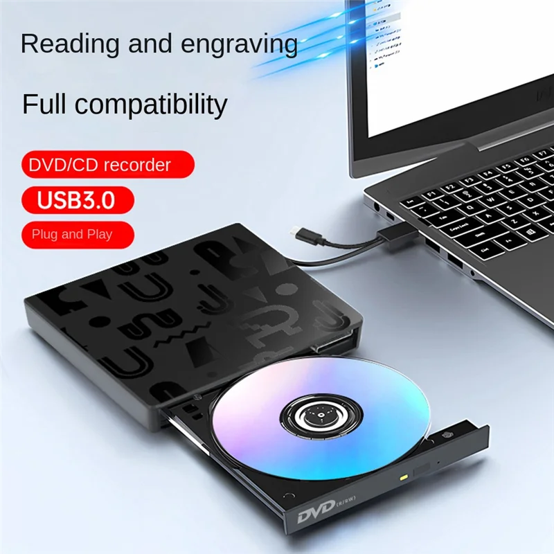 

External DVD Optical Drive Laptop Desktop Universal Multifunction CD Burner USB3.0 External Optical Drive Player Durable