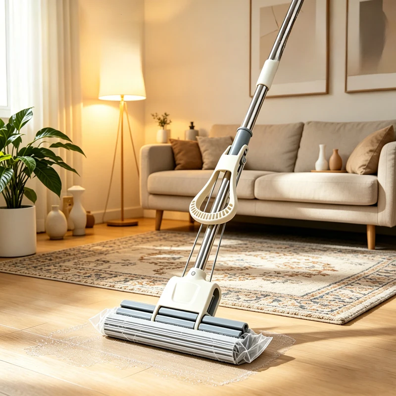 Roller Mop Self Draining Water Free Hand Washing Squeeze Cotton Head Replace Home Tiles Wood Household Cleaning Wringer Tools