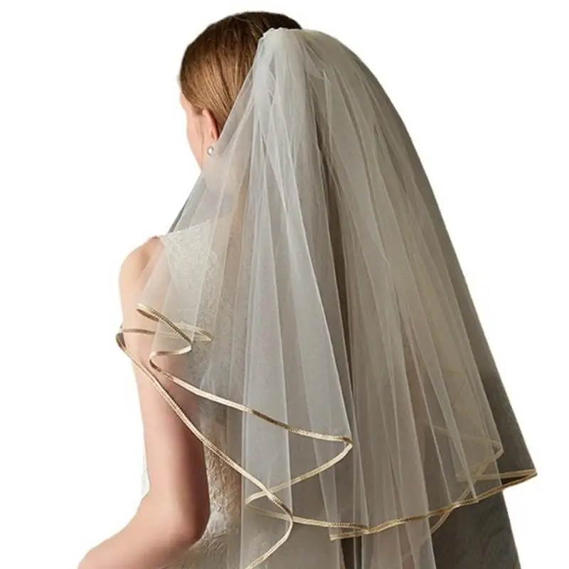 

31BB Graceful Long Bridal Veil with Comb Lace Embroidery Veil Wedding Ceremony Veil for Special Occasion