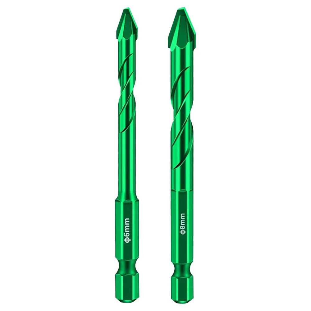 2pc Eccentric Drill Bit Drilling 6/8mm Glass Tile Punching Rock Slab Triangle For Drlling On Drywall, Bricks, Tiles, Wood, Alumi