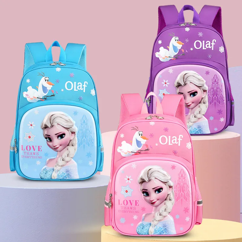 

Disney Frozen School Bags For Girls Elsa Anna Primary Student Shoulder Orthopedic Backpack Grade 1-3 Large Capacity Mochilas