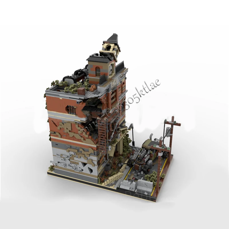 4560 ELEMENTÓW Dom Ulica Ratusz Wersja Apokalipsy MOC Personalizowany Modułowy Zestaw Klocków Model Budynku dla Dzieci Zabawka do Samodzielnego Montażu Prezent