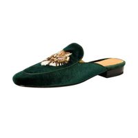Embroidered Baotou Flat Bottom Half Slippers for Women Summer Outwear Muller Shoes for Women No Back Heels Lefu Shoes mules