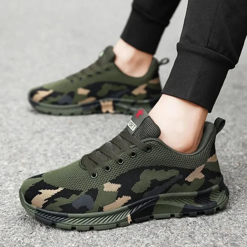 ：Unisex Camouflage Shoes Four Seasons Outdoor Sports Casual Shoes Wear Resistant Non Slip Hiking Work Labor Boots for Men Women