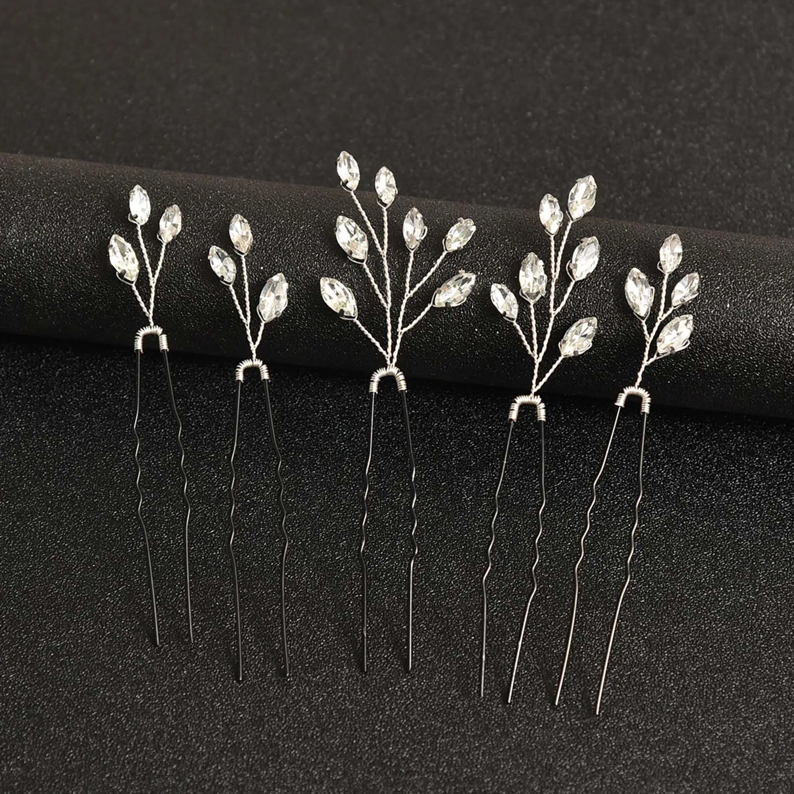 

Crystal Wedding Hairpins Alloy U Shaped Hair Clips Headpiece Bride Headdress Headwear Bridal Hair Jewelry Accessories Gift