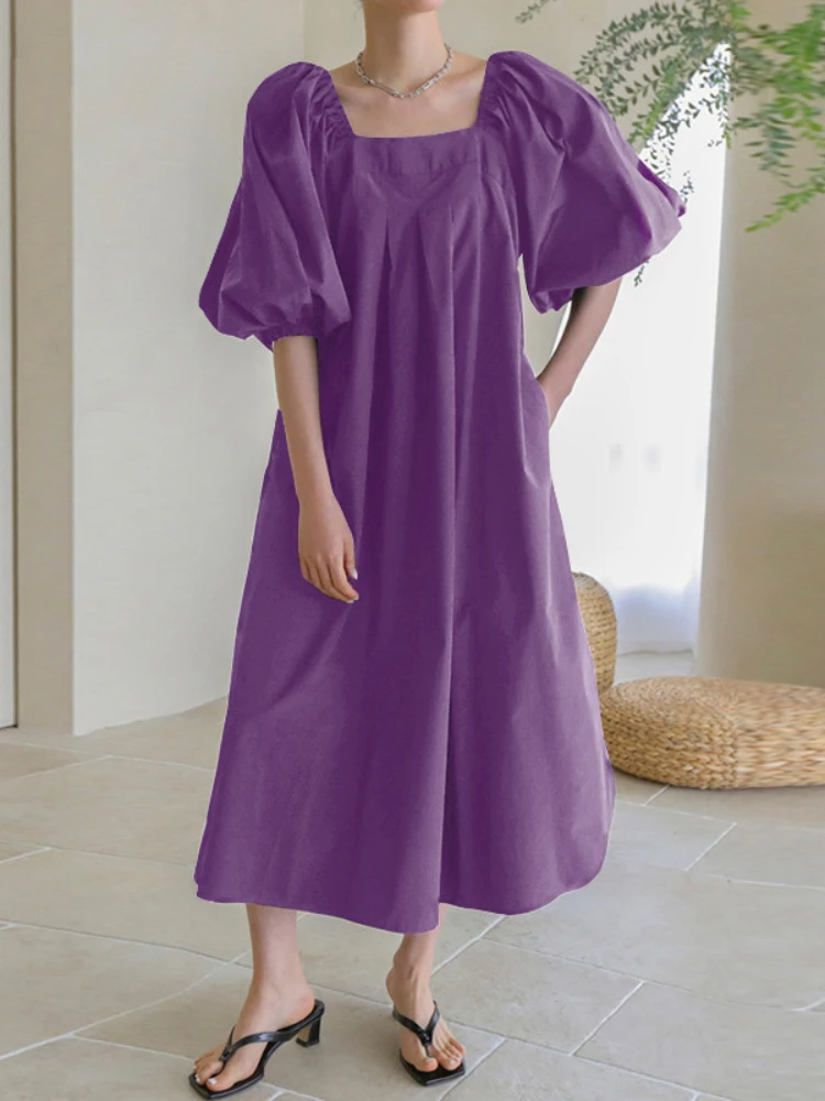 

Dresses for Women 2023 Summer New LOOSE Long Dresses Streetwear Robe Elegant Party Dresses Puff Sleeve Vintage Formal Dresses