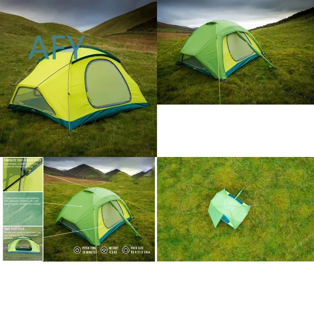 Eco Friendly Fabric Outdoor Camping Tent for 2 Person Three Season Waterproof Backpacking Tent Lightweight Portable Hiking