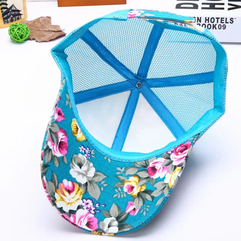 Sports Peaked Cap Floral Printed Sunshade Mesh Hat Adult Outdoor Sportswear Accessories
