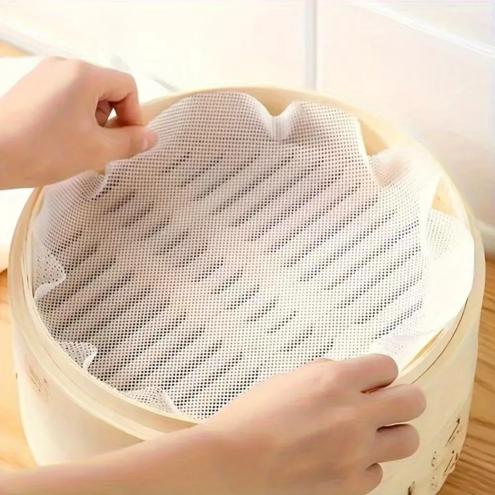 5pcs/set Reusable Silicone Non-Stick Steamer Liners, Round Steaming Mat for Bamboo Steamer Cooking, Heat Resistant Kitchen