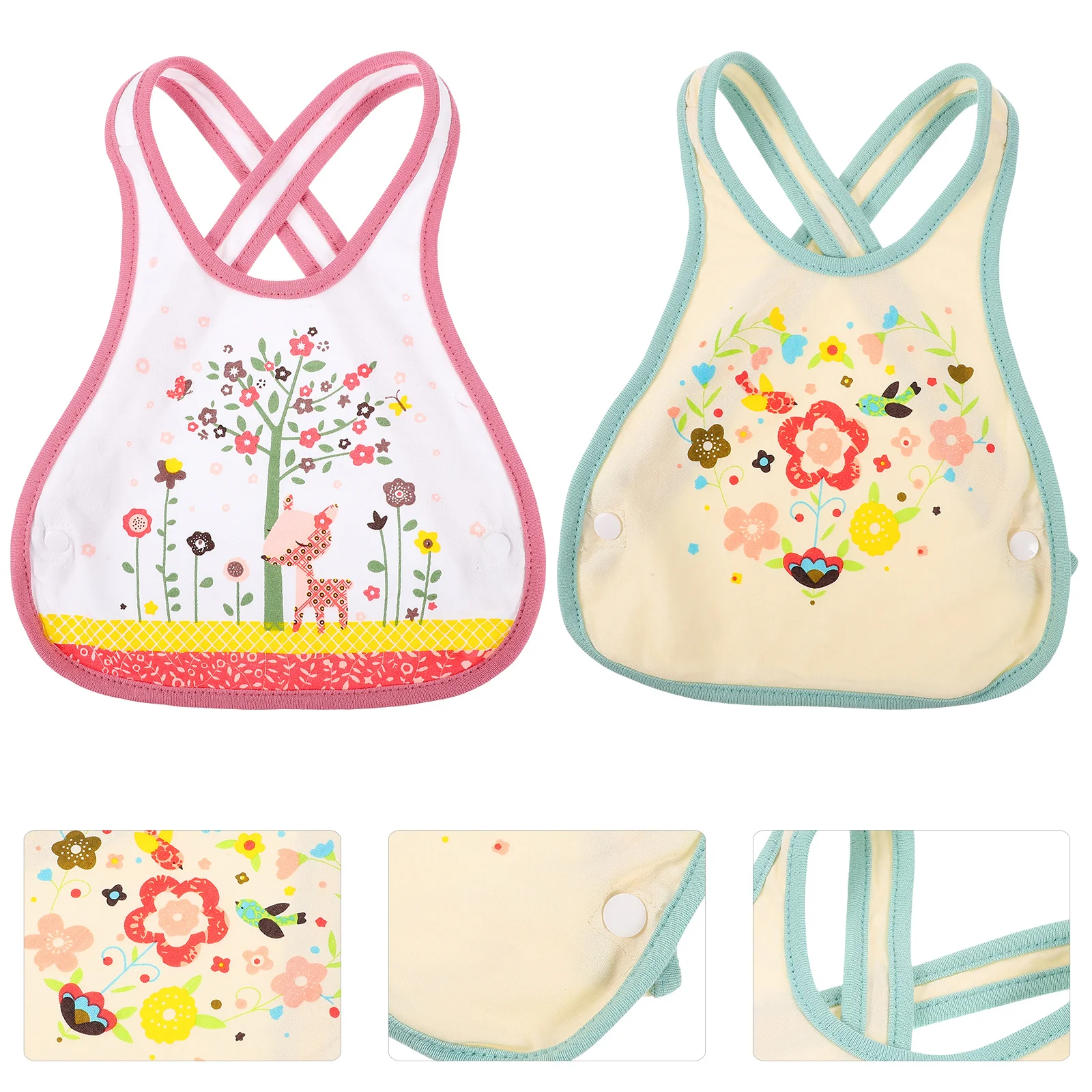 

2 шт., детский нагрудник для кормления с защитой от пролива, ремешок с мультяшным узором, грязеотталкивающий сарафан, товары для детского сада