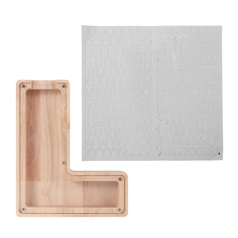 ABGN Wooden Personalized Piggy Bank Toy Alphabet For Kids Money Jar Coin Adults Saving Box Letter Decor