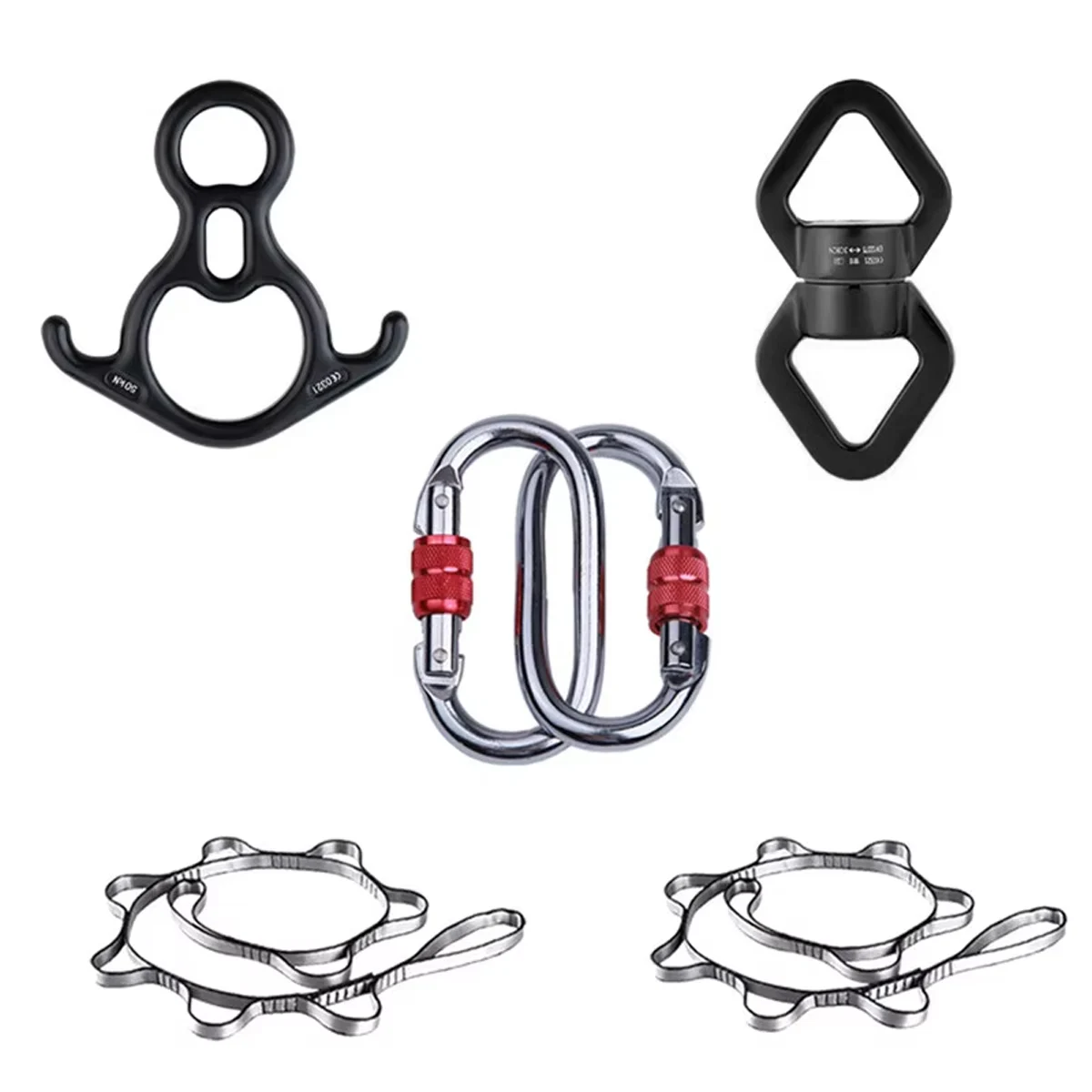 

Комплект Aerial Silk Dance Equipment для акробатического летающего танцевального спасения 8, поворотные и карабины, стропы для йоги для оборудования для йоги