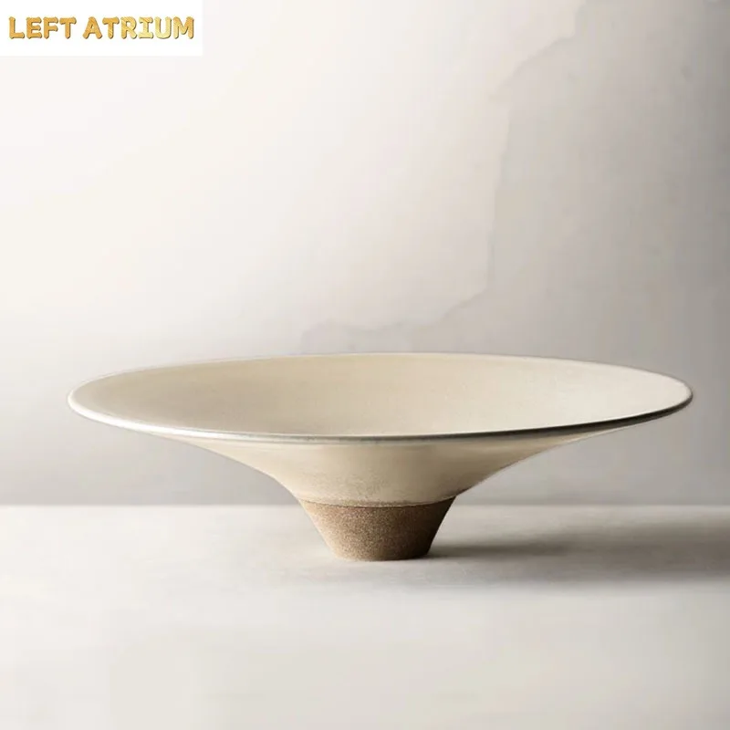 Creative High Foot Ceramic Dinner Plate Steak Plate Dessert Plates Snack Plates Pasta Plates Restaurant Special Tableware