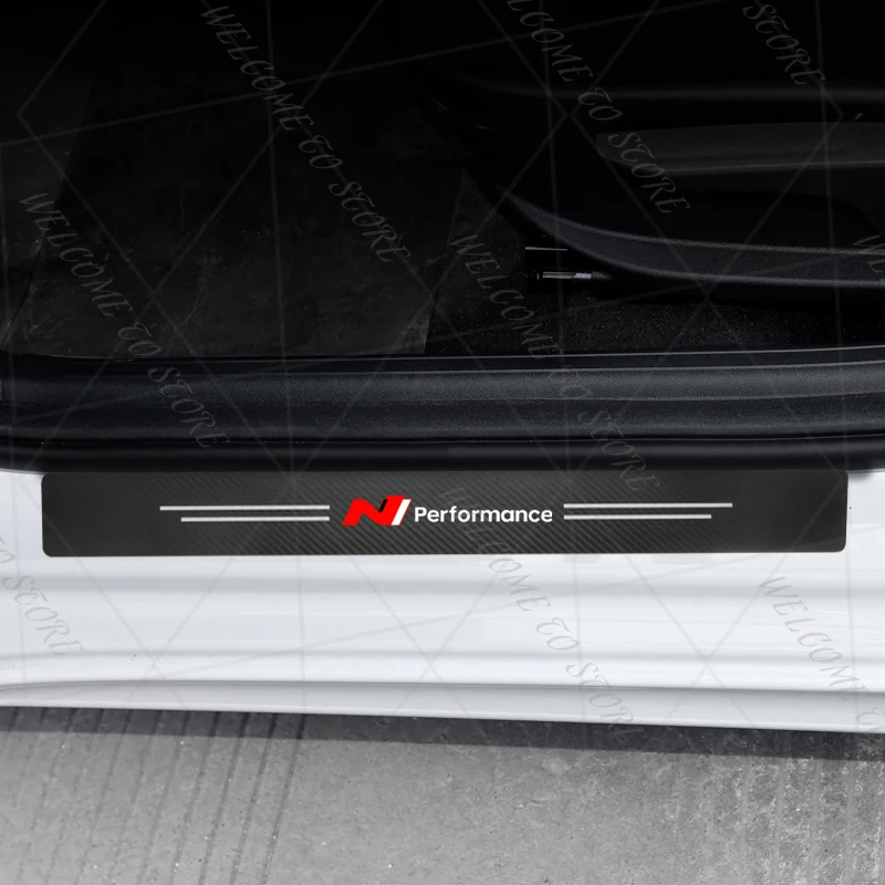 ل N الأداء شعار N خط I30 توسكاني إلنترا 4/5 قطعة 1 مجموعة ألياف الكربون عتبة باب السيارة الحرس غطاء صندوق السيارة حامي ملصقات