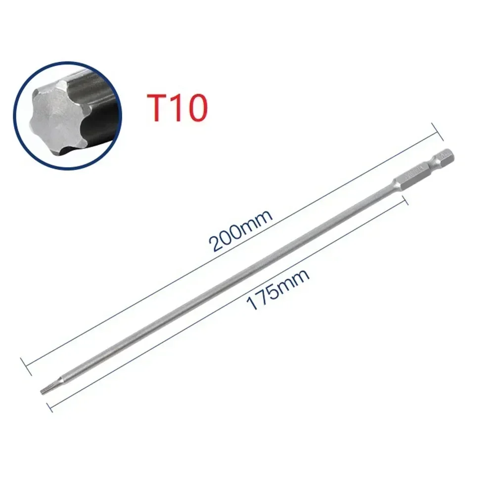 Brand New High Grade High Quality Screwdriver Bit Alloy Steel Torx 1/6pc 200mm Industry Magnetic Torx Super Hard T10