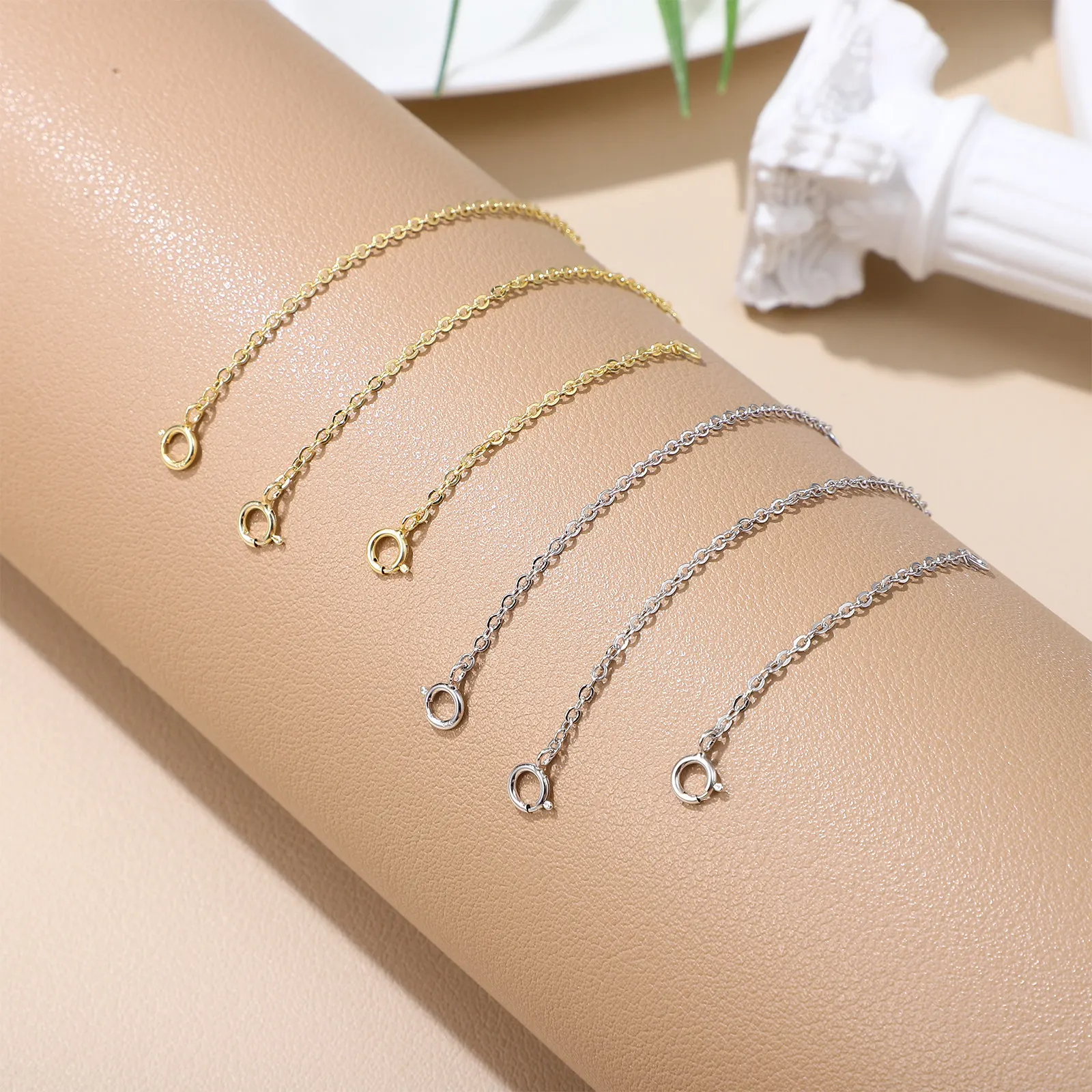 

6Pcs Extension Chains Jewelry Making Necklace Bracelet Chain Extender Clasps Link Accessories for Women Extension Chains