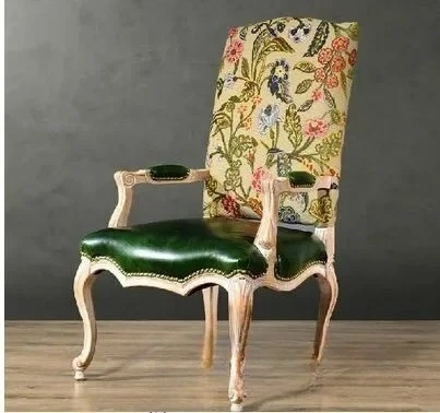 Американский кантри из цельного дерева без подлокотников Европейский ретро обеденный стол и стулья Кафе Отель кабинет ресторанный стул