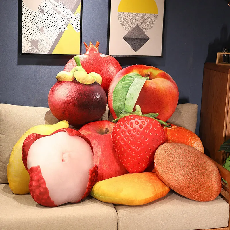 

Creative Simulation Fruit Plush Toy Watermelon Strawberry Fruit Pillow Cushion Cushion Plush Toy Office Nap Pillow Removable