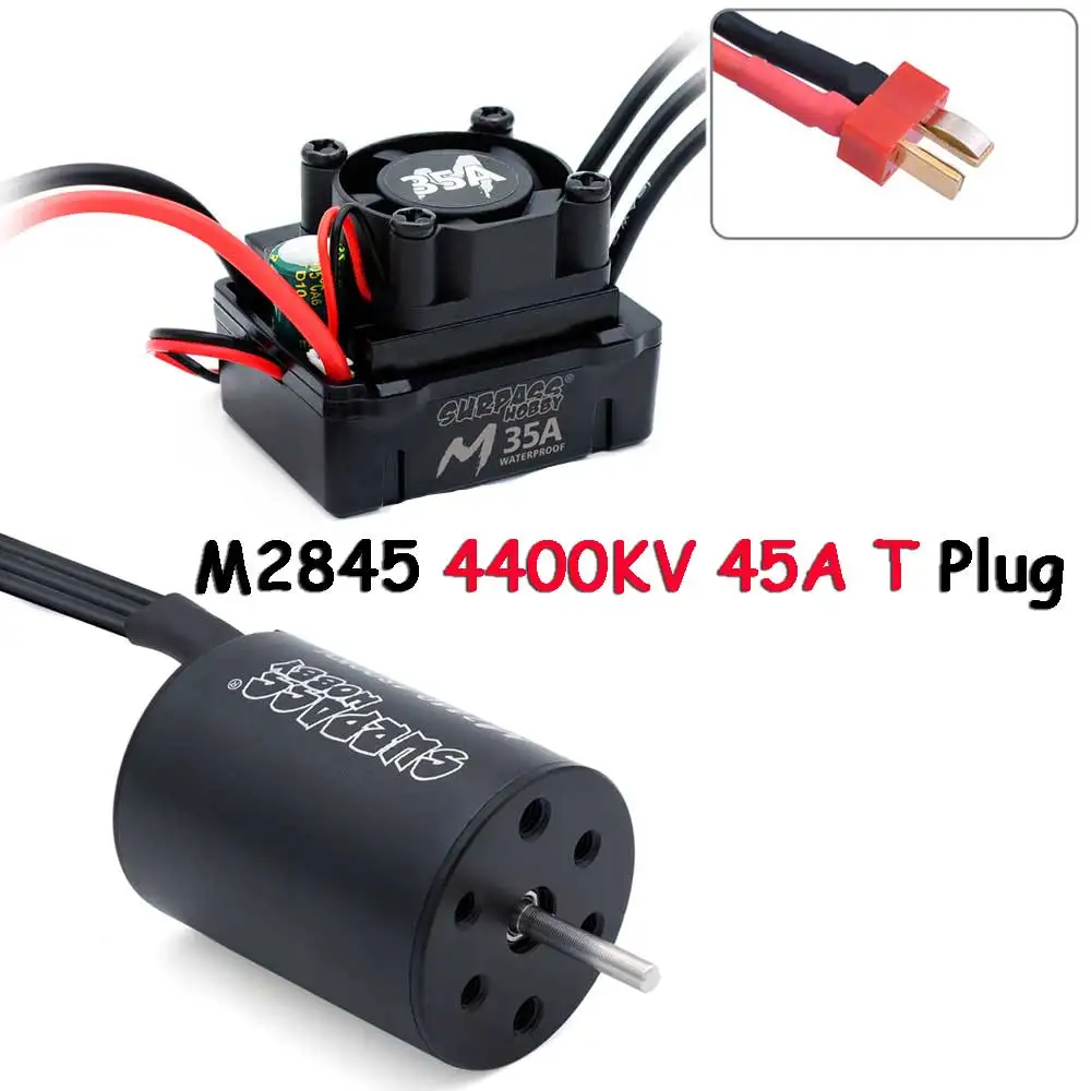 Overtreft Hobby M2838 M2845 Combo Waterdichte Borstelloze Motor W/M35a M45a Esc Voor Wtloys Remo 1/12 1/14 1/16 1/18 Rc Auto Boot