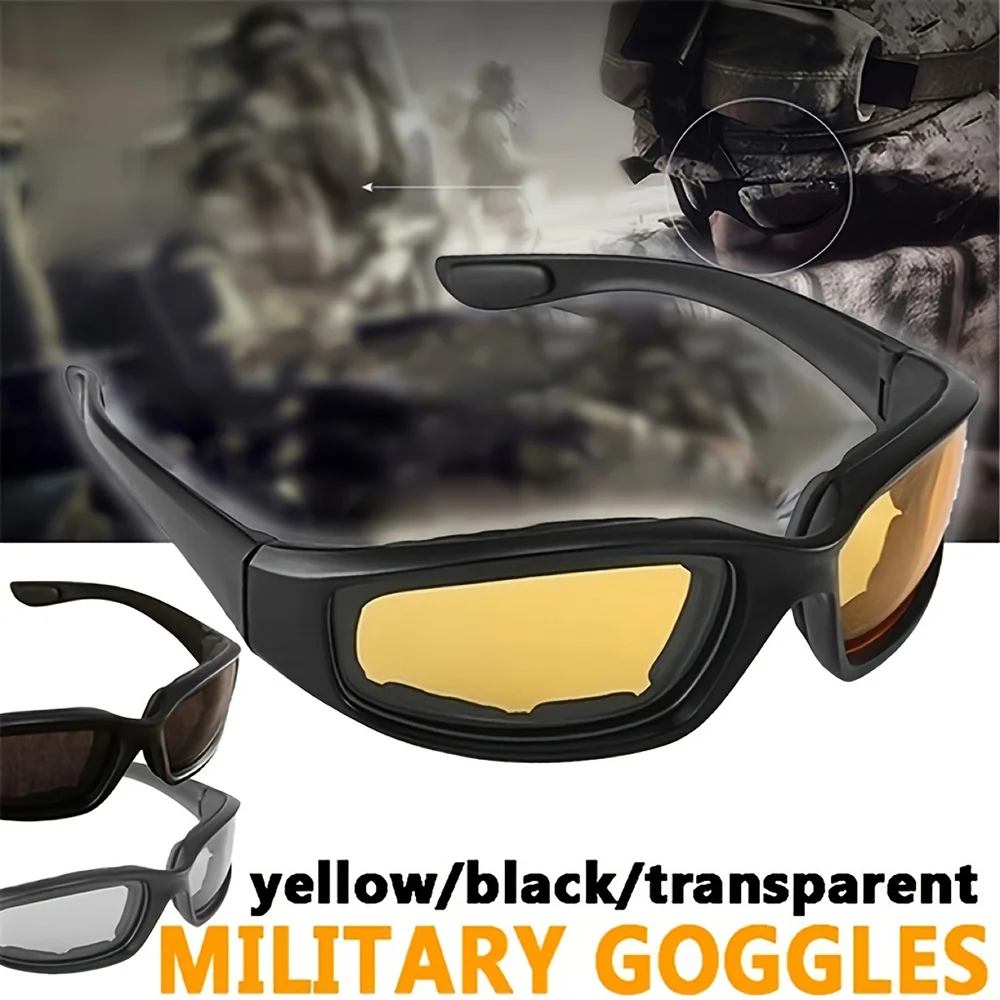 Riding Goggles Tactical Hunting Shooting Air Cushion Motorcycle Protective Goggles Windproof Glasses Motorcycle Goggles For Dust