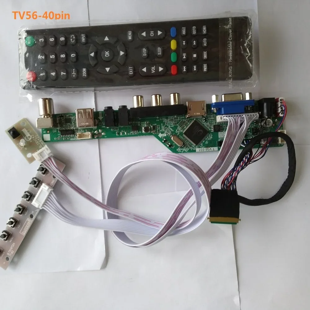 عدة لـ B156XW04 V1 15.6 "عن بعد VGA HDMI متوافق مع وحدة تحكم USB لوحة سائق TV AV LCD LED 1366X768 40pin LVDS لوحة الشاشة