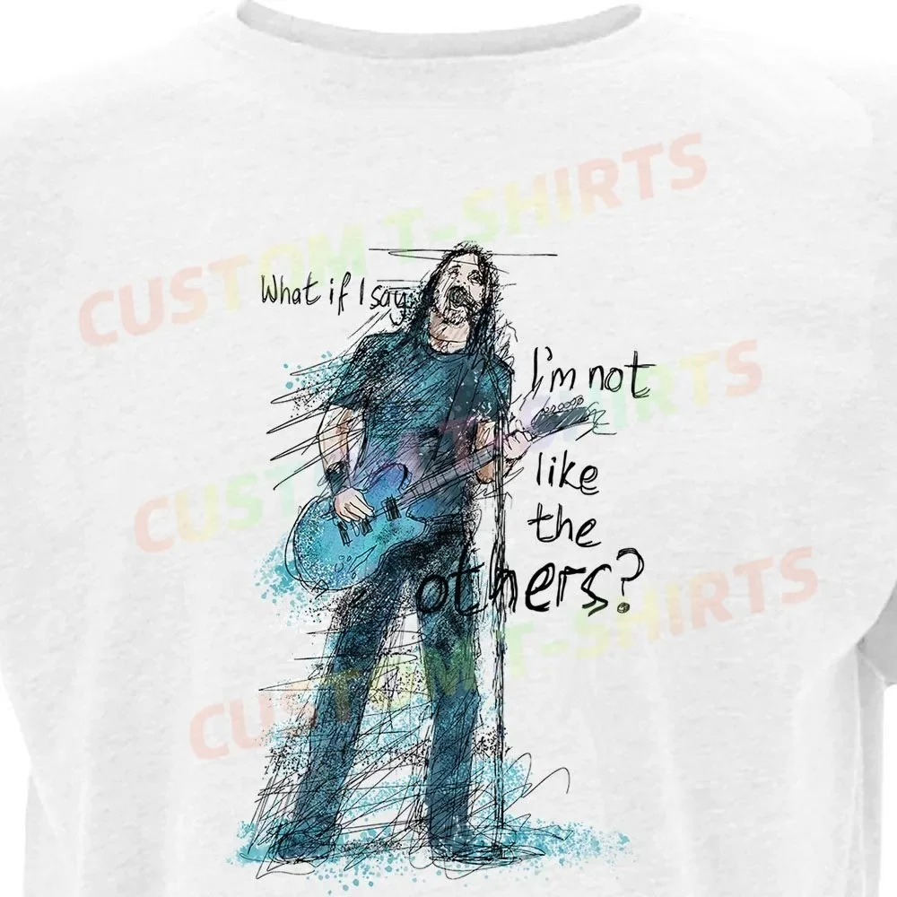 

215 59_Dave_Grohl_–_Foo_Fighters_–_Colour Fans' comic-style hand-drawn pattern T-shirts for both men and women in summer